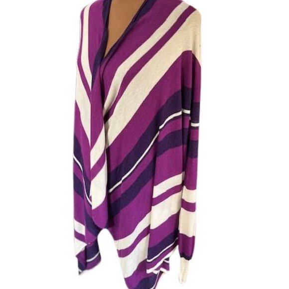 Lane Bryant Purple and White Open Wrap Cardigan – Size 14/16 – Like New! - Picture 4 of 8